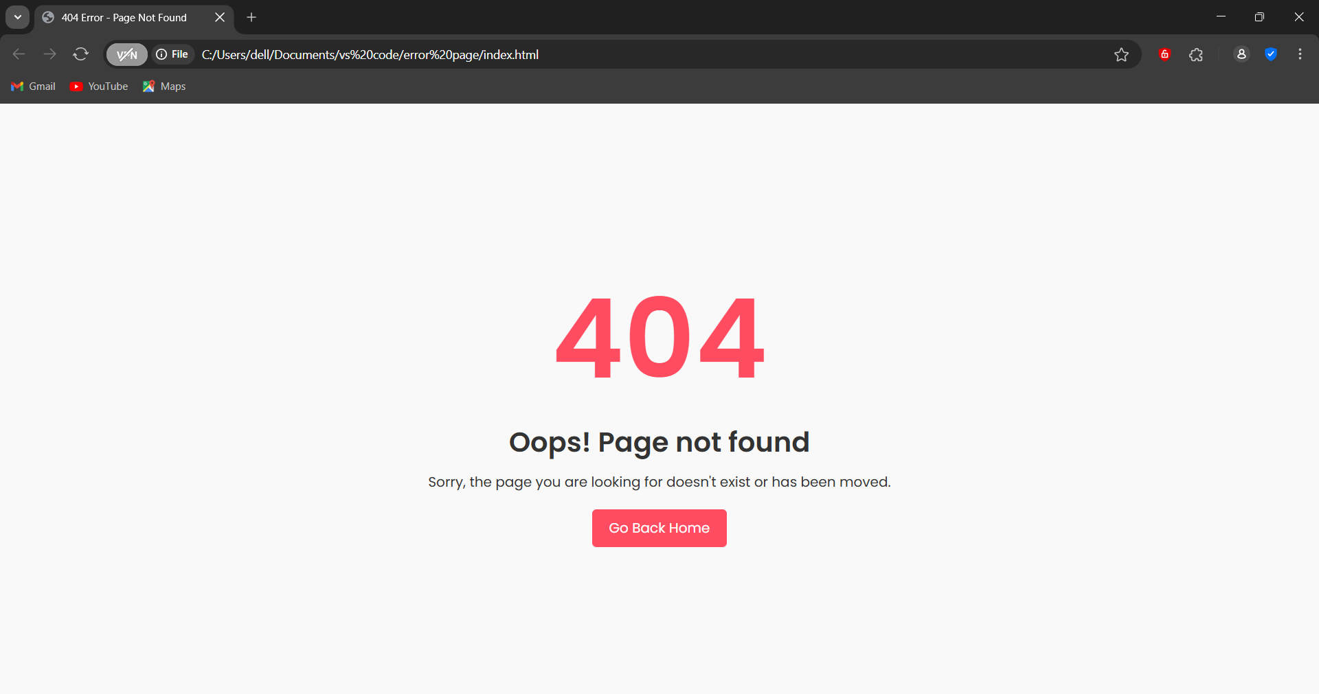 404 Error Page